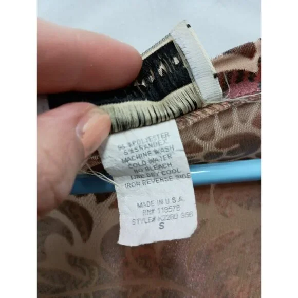 VTG Y2K Carrie Allen Top Womens Small Floral Burnout Velvet Embellished Grunge - Picture 6 of 11